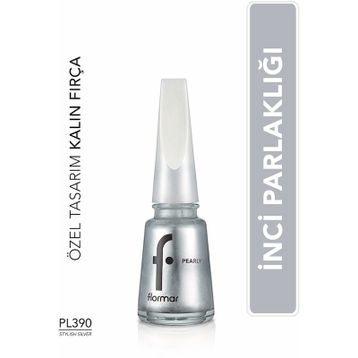 Flormar Maxi Brush Pearly PL390 Stylish Silver Oje