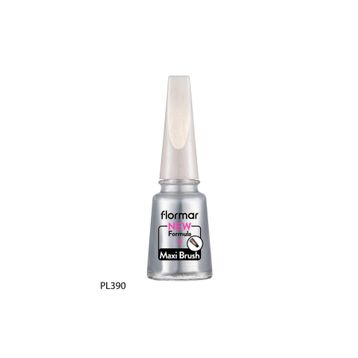 Flormar Maxi Brush Pearly PL390 Stylish Silver Oje