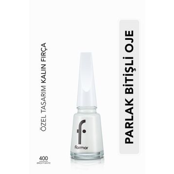 Flormar Nail Enamel 400 Bright White Klasik Parlak Bitişli Yüksek Pigmentli Oje