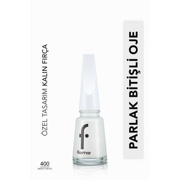 Flormar Nail Enamel 400 Bright White Klasik Parlak Bitişli Yüksek Pigmentli Oje
