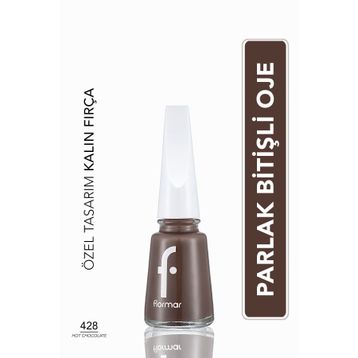 Flormar Nail Enamel 428 Hot Chocolate Klasik Parlak Bitişli Yüksek Pigmentli Oje