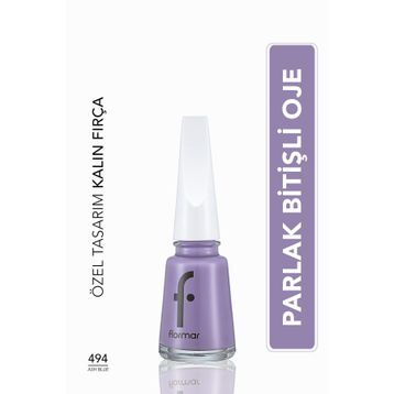 Flormar Nail Enamel 494 Ash Blue Klasik Parlak Bitişli Yüksek Pigmentli Oje