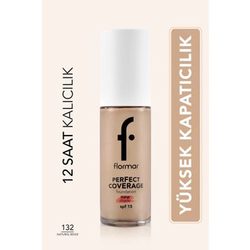Flormar Perfect Coverage 132 Natural Beige Yoğun Kapatıcı Su Bazlı Fondöten