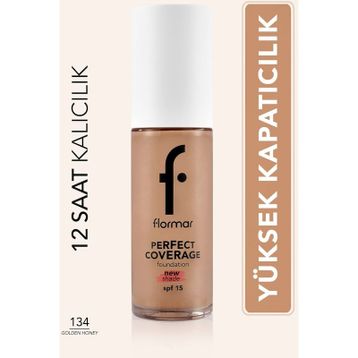 Flormar Perfect Coverage 134 Golden Honey Yoğun Kapatıcı Su Bazlı Fondöten