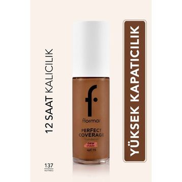 Flormar Perfect Coverage 137 Nutmeg Yoğun Kapatıcı Su Bazlı Fondöten