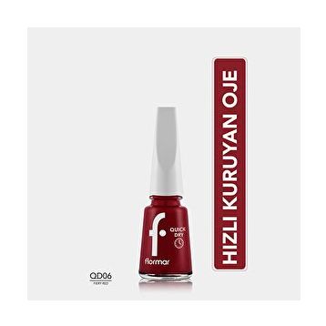 Flormar Quick Dry 006 Fiery Red Hızlı Kuruyan Yoğun Pigmentli Oje