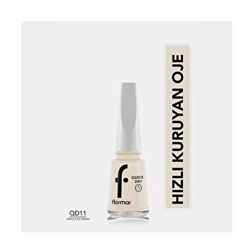 Flormar Quick Dry 011 Vanilla Ice Cream Hızlı Kuruyan Yoğun Pigmentli Oje