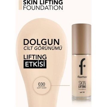 Flormar Skin Lifting Yaşlanma Karşıtı Bakım Yapan Kremsi Dokulu SPF 30 30 ml 030 Soft Ivory Fondöten
