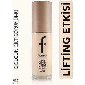 Flormar Skin Lifting Yaşlanma Karşıtı Bakım Yapan Kremsi Dokulu SPF 30 30 ml 030 Soft Ivory Fondöten