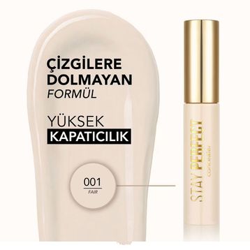 Flormar Stay Perfect 001 Fair Yoğun Pigmentli ve Doğal Bitişli Likit Kapatıcı