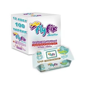 Flyfix Sensitive 12 Adet 100 Yaprak Islak Havlu Mendil