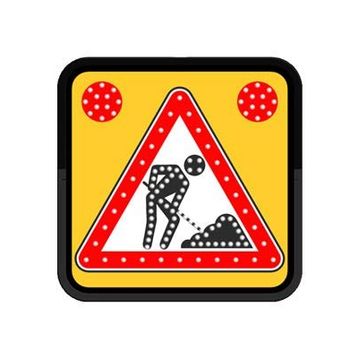 FM Trafik 60x60 cm Yolda Çalışma Var Ac Ledli Yol Bakım Levhası