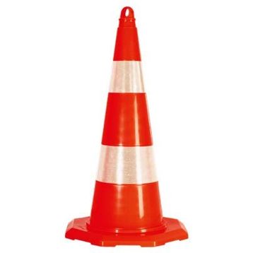 FM Trafik 750 mm 3 kg Çift Reflektifli Kırılmaz Trafik Konisi