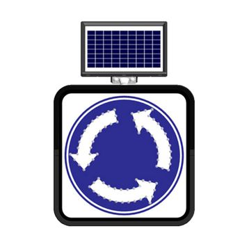 FM Trafik Solar Flaşörlü Ledli Trafik Levhası 60x60 cm Dönel Kavşak