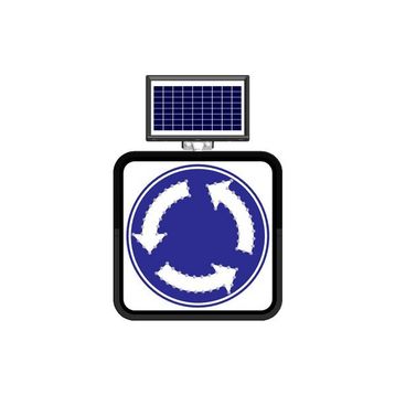 FM Trafik Solar Flaşörlü Ledli Trafik Levhası 60x60 cm Dönel Kavşak