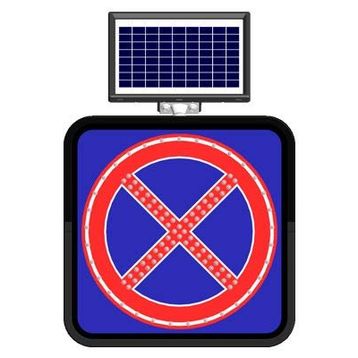 FM Trafik Solar Flaşörlü Ledli Trafik Levhası 60x60 cm Yol Boyunca Park Yasak