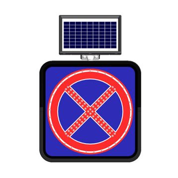 FM Trafik Solar Flaşörlü Ledli Trafik Levhası 60x60 cm Yol Boyunca Park Yasak