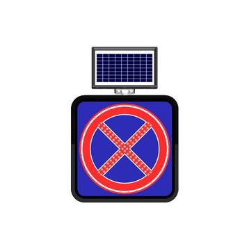 FM Trafik Solar Flaşörlü Ledli Trafik Levhası 60x60 cm Yol Boyunca Park Yasak