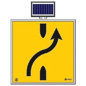 FM Trafik Solar Ledli 100X100 cm Sol Yoldan Sağ Yola Yol Bakım Levhası
