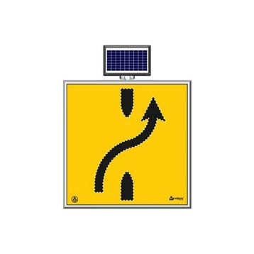 FM Trafik Solar Ledli 100X100 cm Sol Yoldan Sağ Yola Yol Bakım Levhası