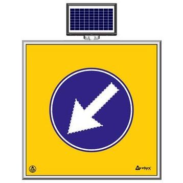 FM Trafik Solar Ledli 100X100 cm Sol Yön Yol Bakım Levhası