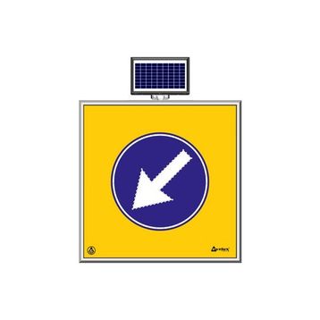 FM Trafik Solar Ledli 100X100 cm Sol Yön Yol Bakım Levhası