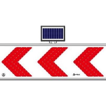 FM Trafik Solar Ledli 50X150 cm Sola Tehlikeli Viraj Yol Bakım Levhası
