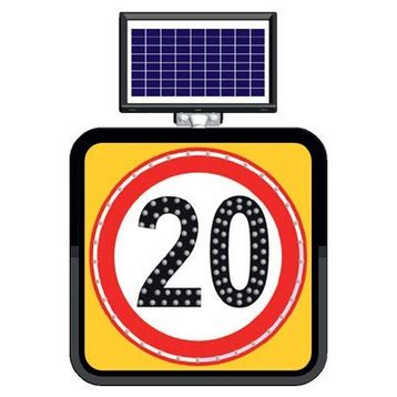 FM Trafik Solar Ledli 60X60 cm 20 kmh Yol Bakım Levhası