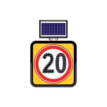 FM Trafik Solar Ledli 60X60 cm 20 kmh Yol Bakım Levhası