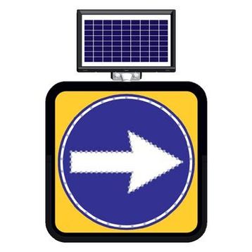 FM Trafik Solar Ledli 60X60 cm Sağdan Gidiniz Yol Bakım Levhası