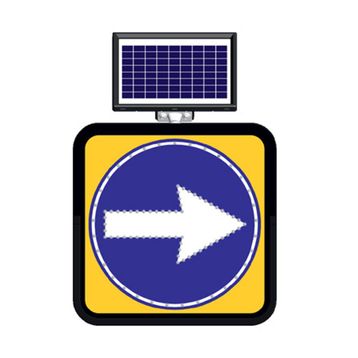 FM Trafik Solar Ledli 60X60 cm Sağdan Gidiniz Yol Bakım Levhası