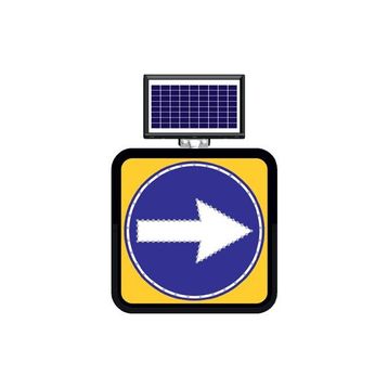 FM Trafik Solar Ledli 60X60 cm Sağdan Gidiniz Yol Bakım Levhası
