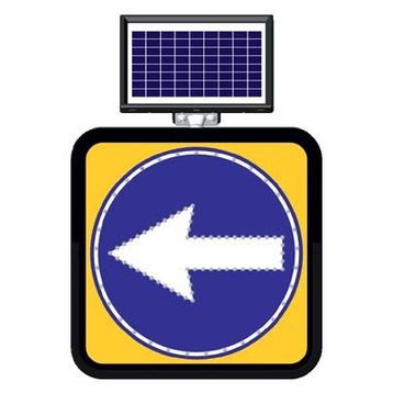 FM Trafik Solar Ledli 60X60 cm Soldan Gidiniz Yol Bakım Levhası