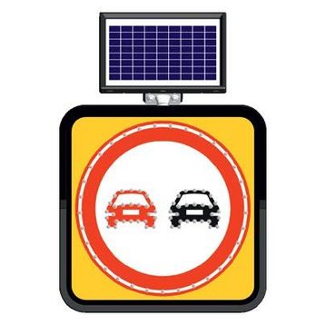FM Trafik Solar Ledli 60X60 cm Sollama Yasak Yol Bakım Levhası