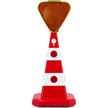 FM Trafik Ultra Kedi Gözlü 60 cm Solarlı Flaşör Lamba Sarı Trafik Konisi