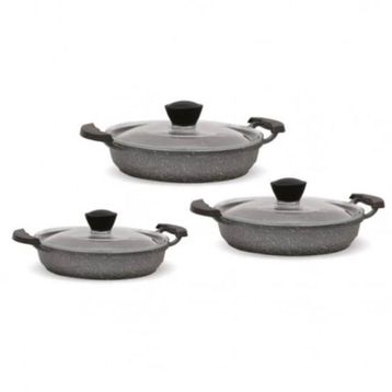 FMS 6 Parça Granit Gri Omlet Seti