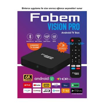 Fobem Vision Pro 64 GB 6K Android Tv Box
