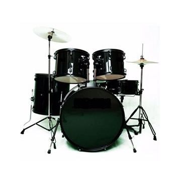 Focus FCP0803-BK 5 Parça 20B/10T/12T/14F/14S Aksamlı Zilli Siyah Akustik Davul Seti
