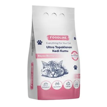 Foodline 10 lt Bebek Pudrası Kokulu Ince Taneli Bentonit Topaklanan Kedi Kumu