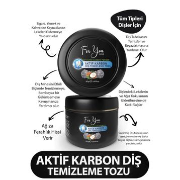 For You Gold Aktif Karbon Diş Temizleme Tozu 50 gr Extra Beyazlatıcı Diş Tozu