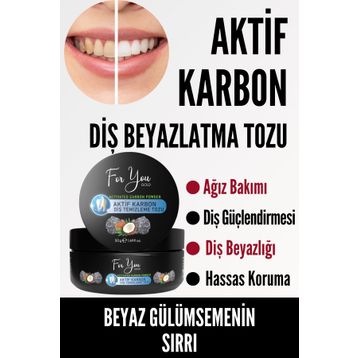 For You Gold Aktif Karbon Diş Temizleme Tozu 50 gr Extra Beyazlatıcı Diş Tozu