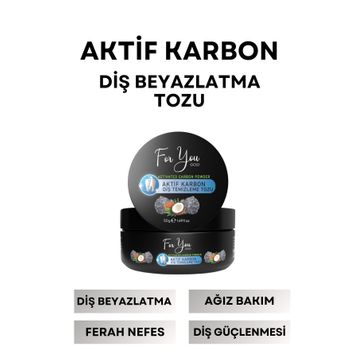 For You Gold Aktif Karbon Diş Temizleme Tozu 50 gr Extra Beyazlatıcı Diş Tozu