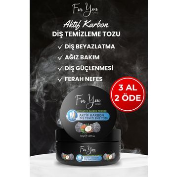 For You Gold Nane + 50 gr Aktif Karbon Diş Temizleme ve Extra Beyazlatıcı Diş Tozu
