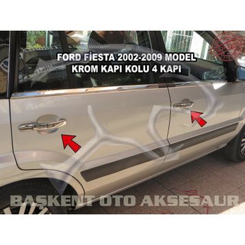 Ford Fiesta 2002 2008 Paslanmaz Çelik 4 Kapı Krom Kapı Kolu