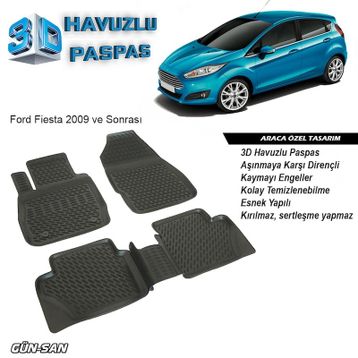 Ford Fiesta 2012 3D Havuzlu Paspas