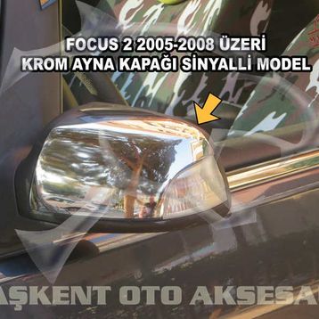 Ford Focus Sinyalli 2005-2008 Krom 2 Parça Ayna Kapağı