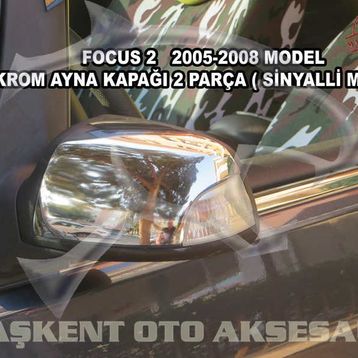 Ford Focus Sinyalli 2005-2008 Krom 2 Parça Ayna Kapağı
