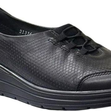 Forelli 21316-H Lace Siyah Deri Kadın Günlük Ayakkabı
