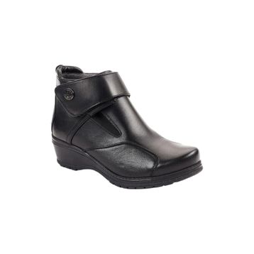 Forelli 25651-K Vionic Siyah Kadın Comfort Deri Hallux Bot