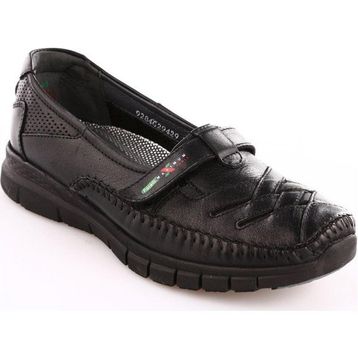 Forelli 29429-G Kadın Siyah Deri Comfort Ayakkabı